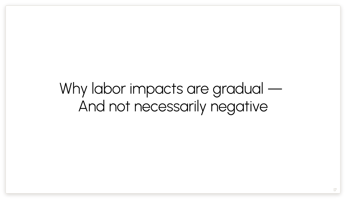 Why labor impacts are gradual —