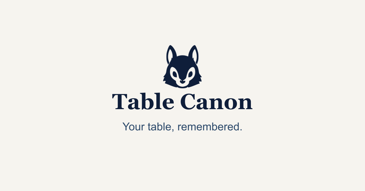 Table Canon