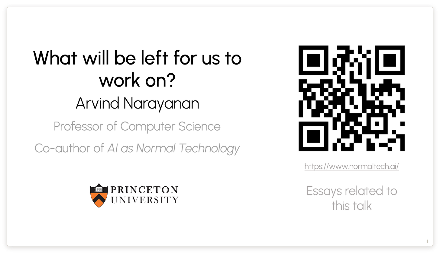 What will be left for us to work on?