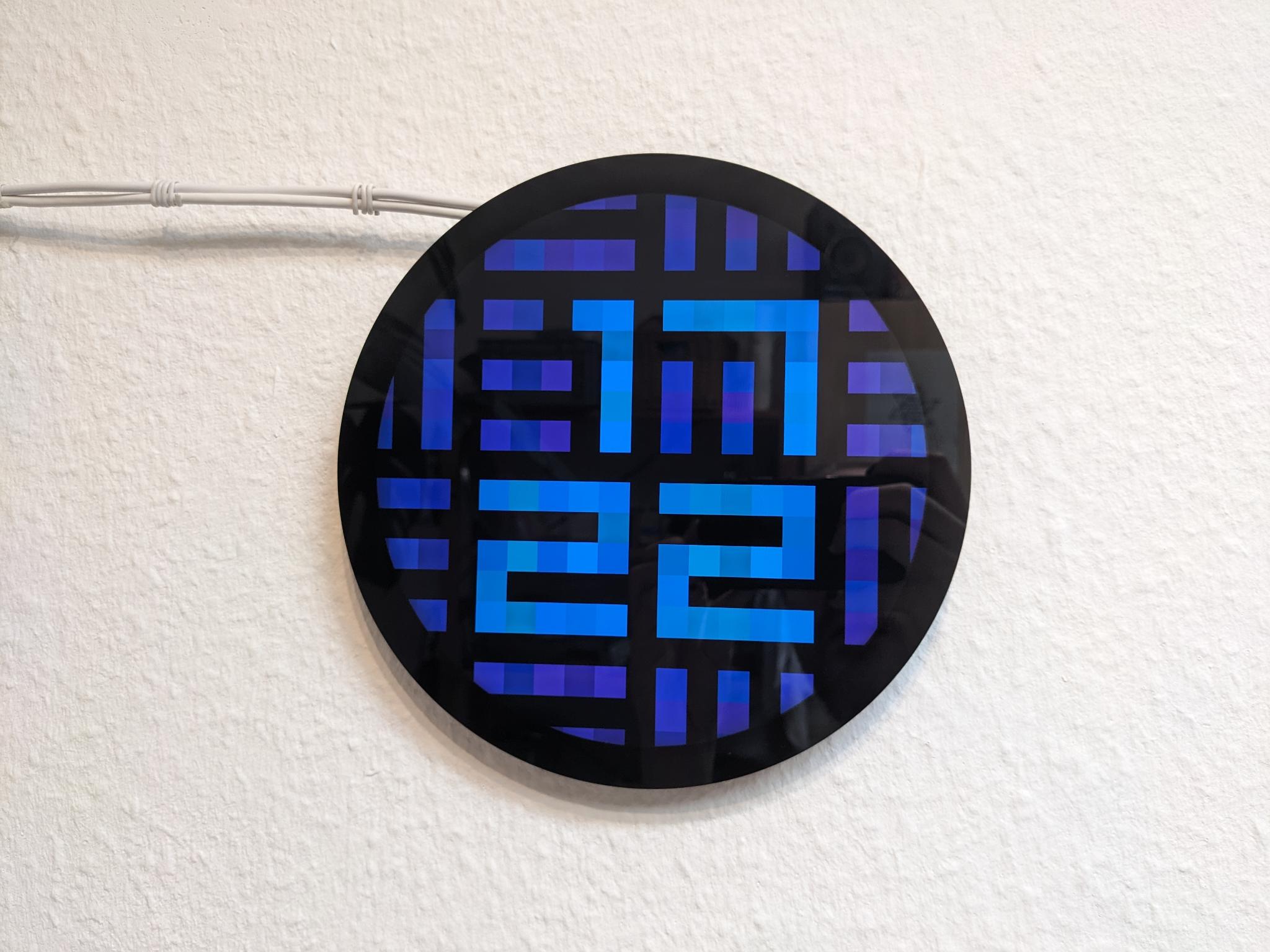 A clock face that consists of squares