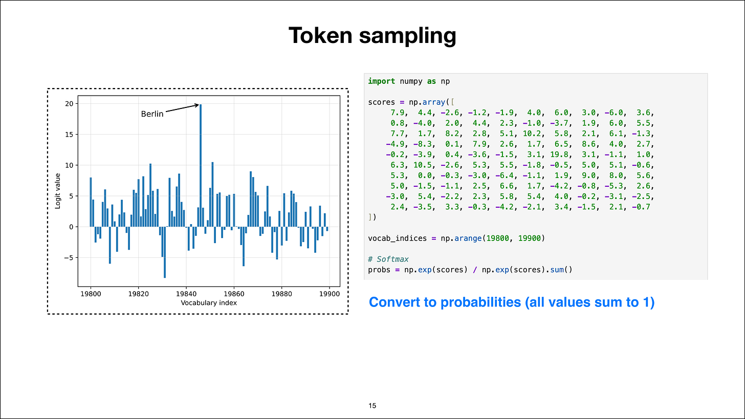 将 token 分数转换为概率