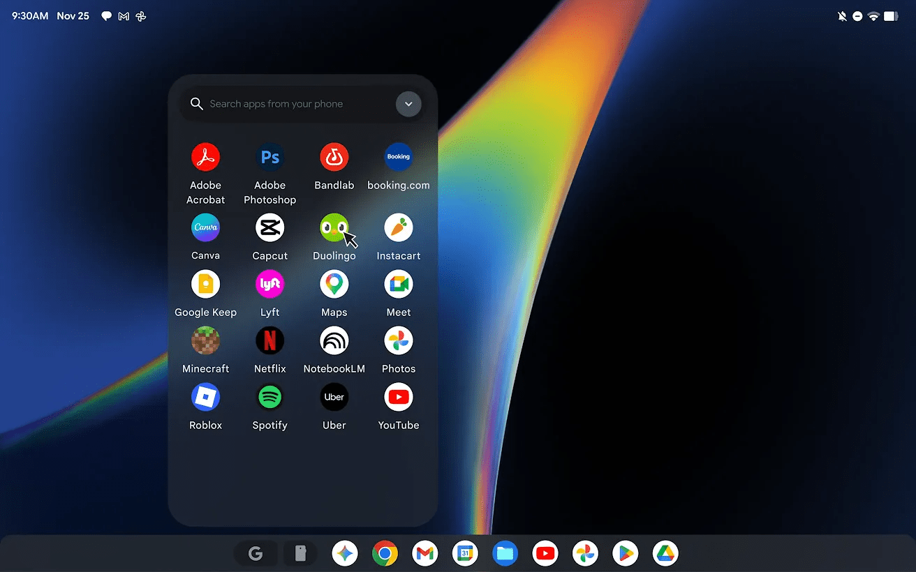 Googlebooks 将能够打开你 Android 手机上的应用。