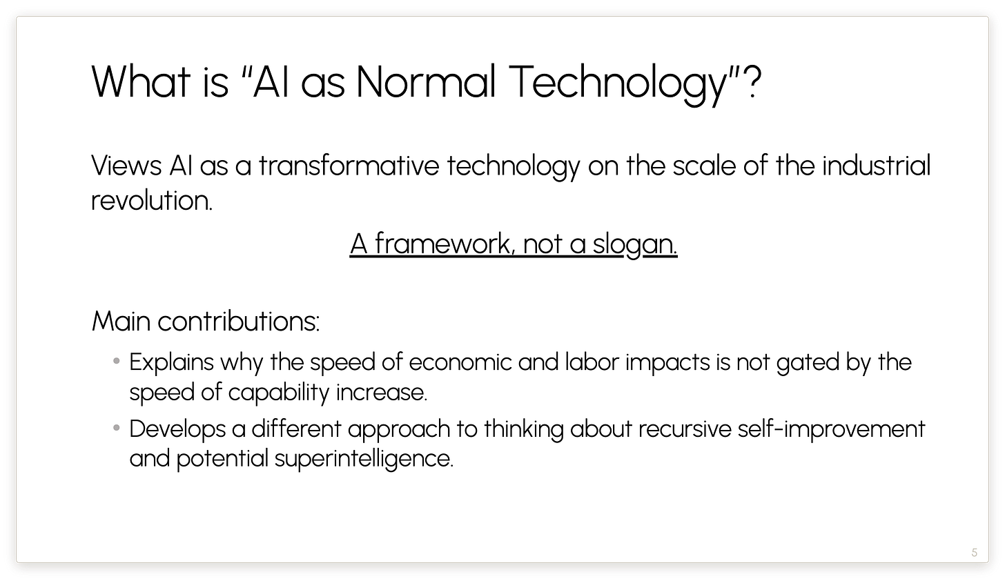 什么 是 ‘AI as Normal Technology’?