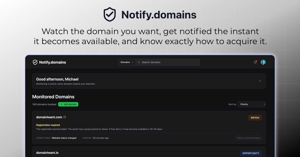 Notify.domains