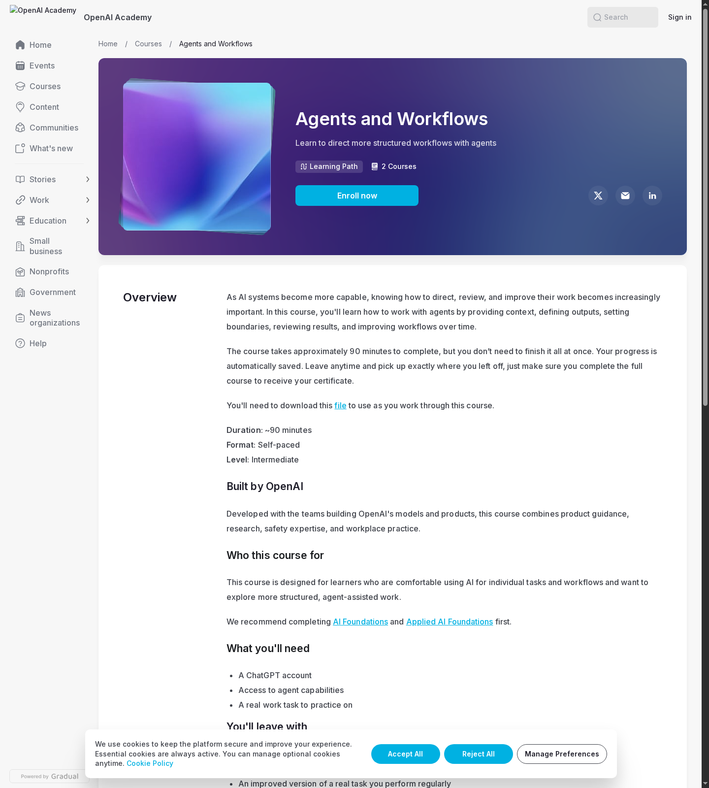 Agents and Workflows 课程页