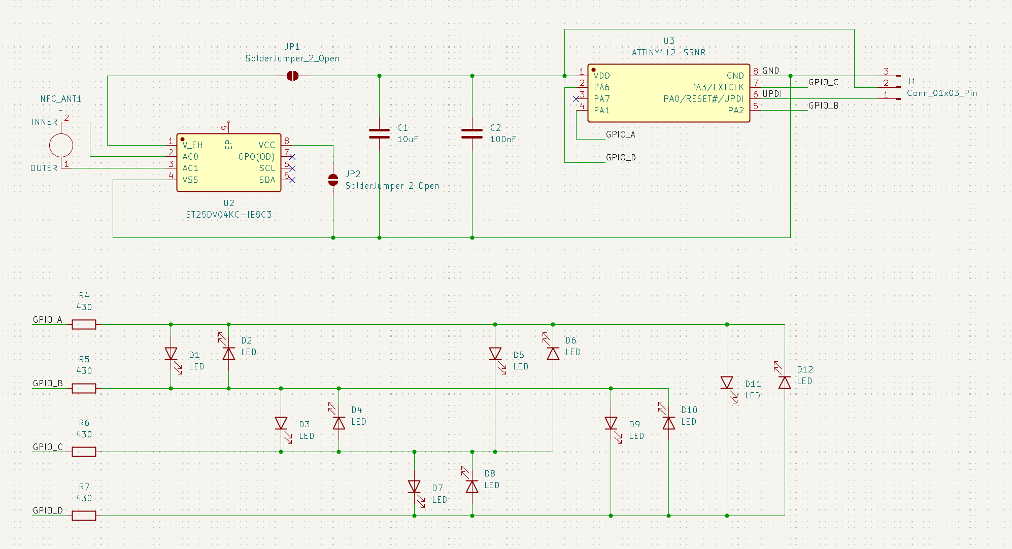 Show HN：基于NFC能量采集的PCB名片，内置MCU和LED动画