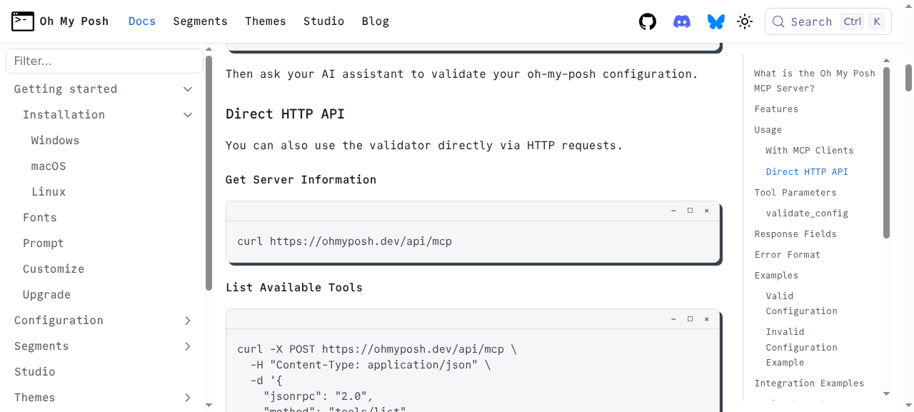 官方文档 Direct HTTP API 一节的 curl 示例