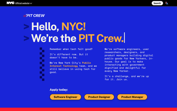 The NYC PIT Crew website