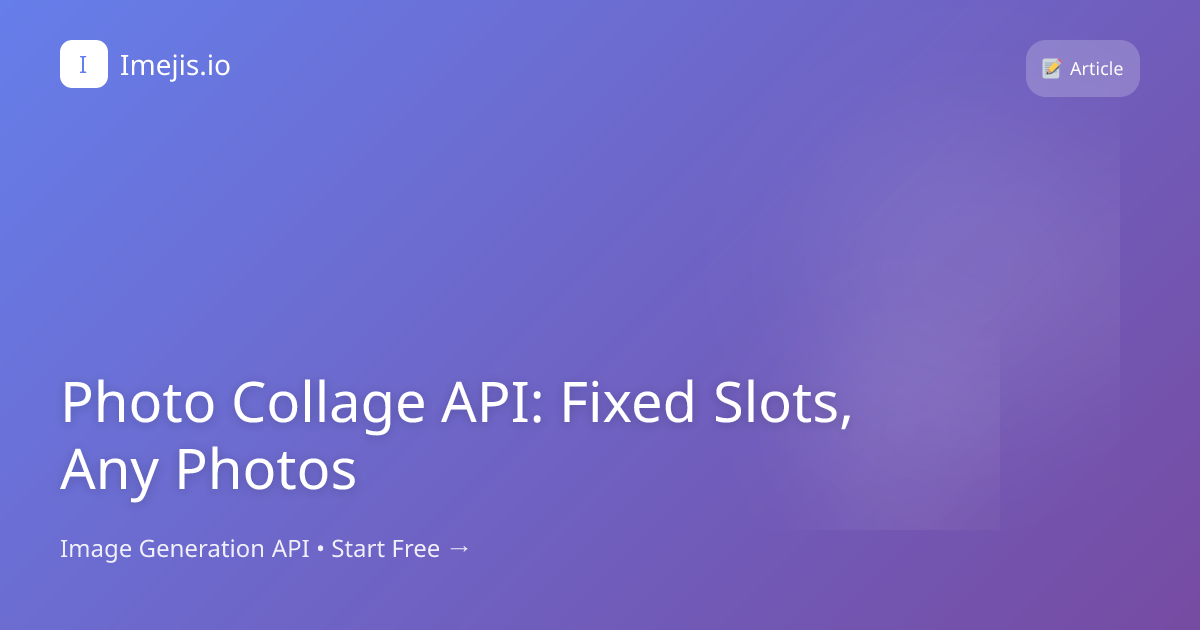 Photo Collage API: Fixed Slots, Any Photos