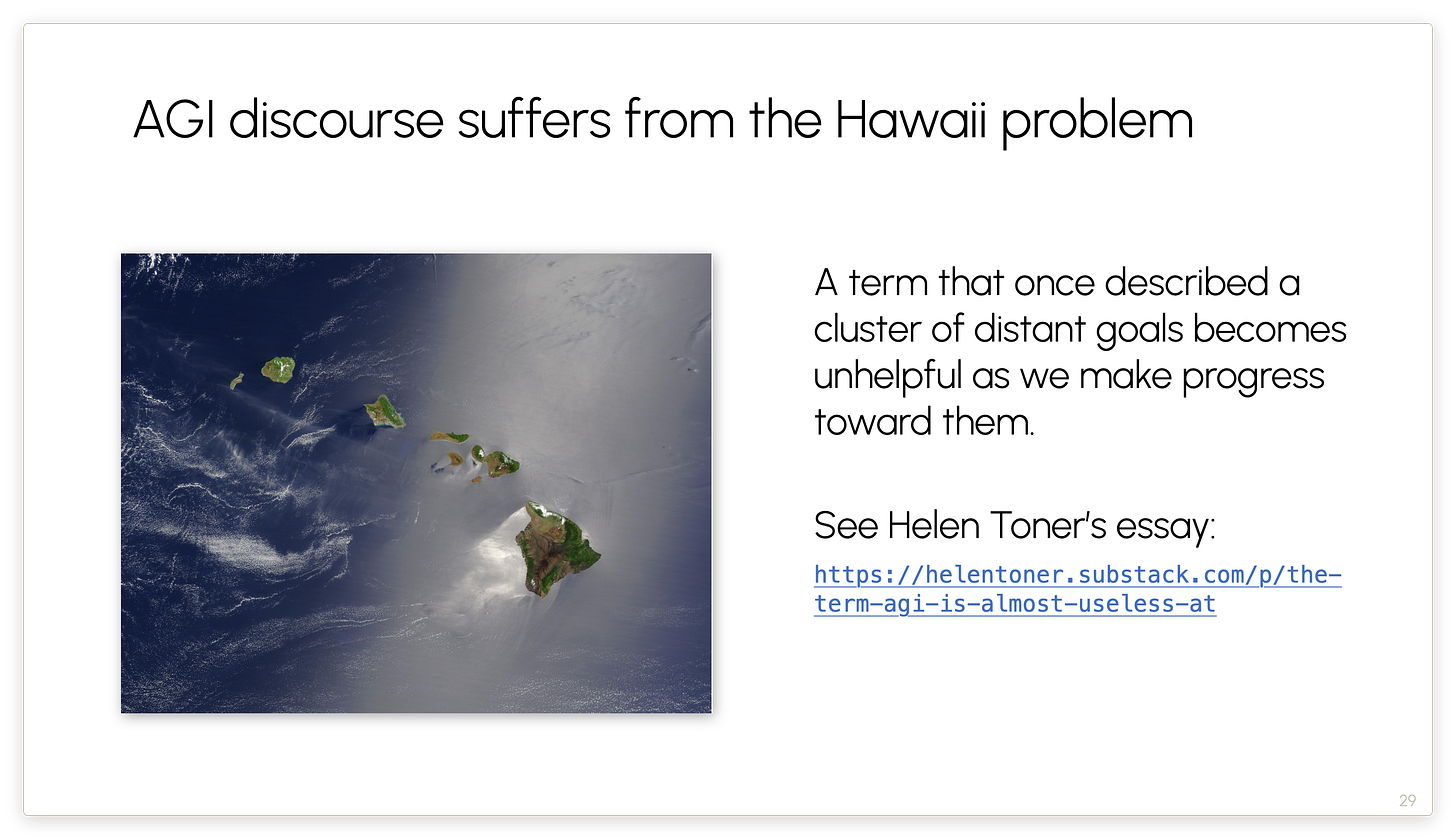 AGI discourse suffers from the Hawaii problem