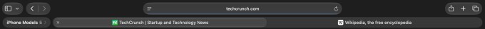 Screenshot of Safari's new tab grouping