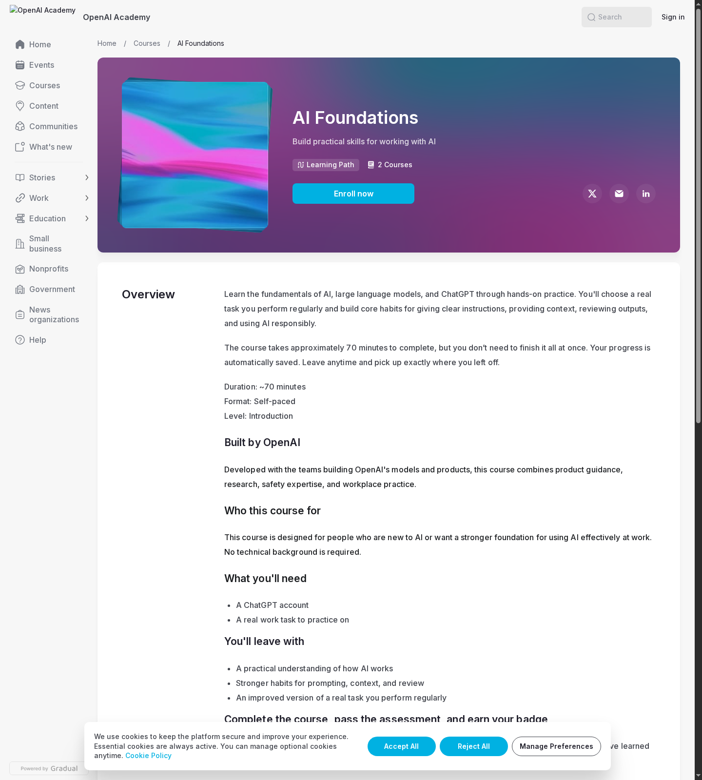 AI Foundations 课程页
