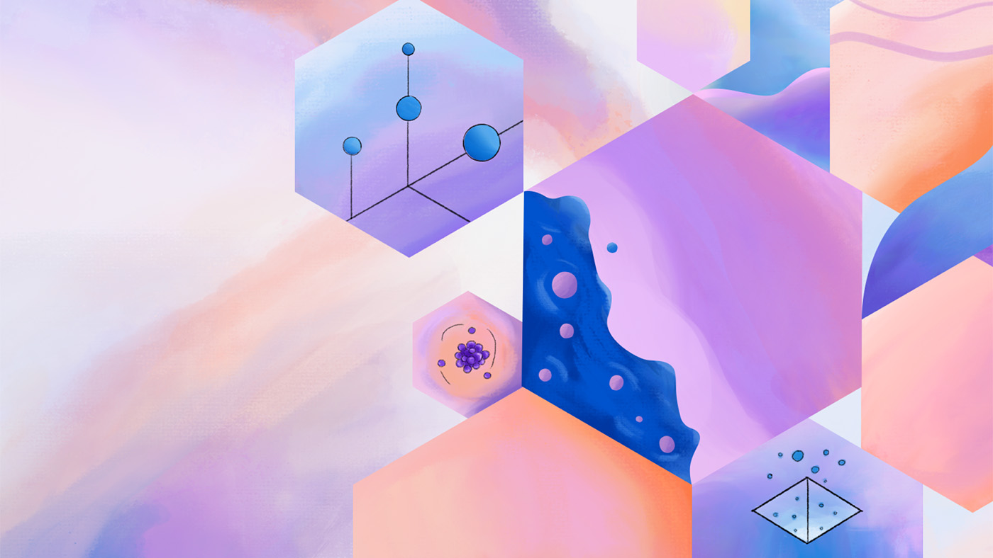 Research Forum | 抽象背景搭配彩色六边形