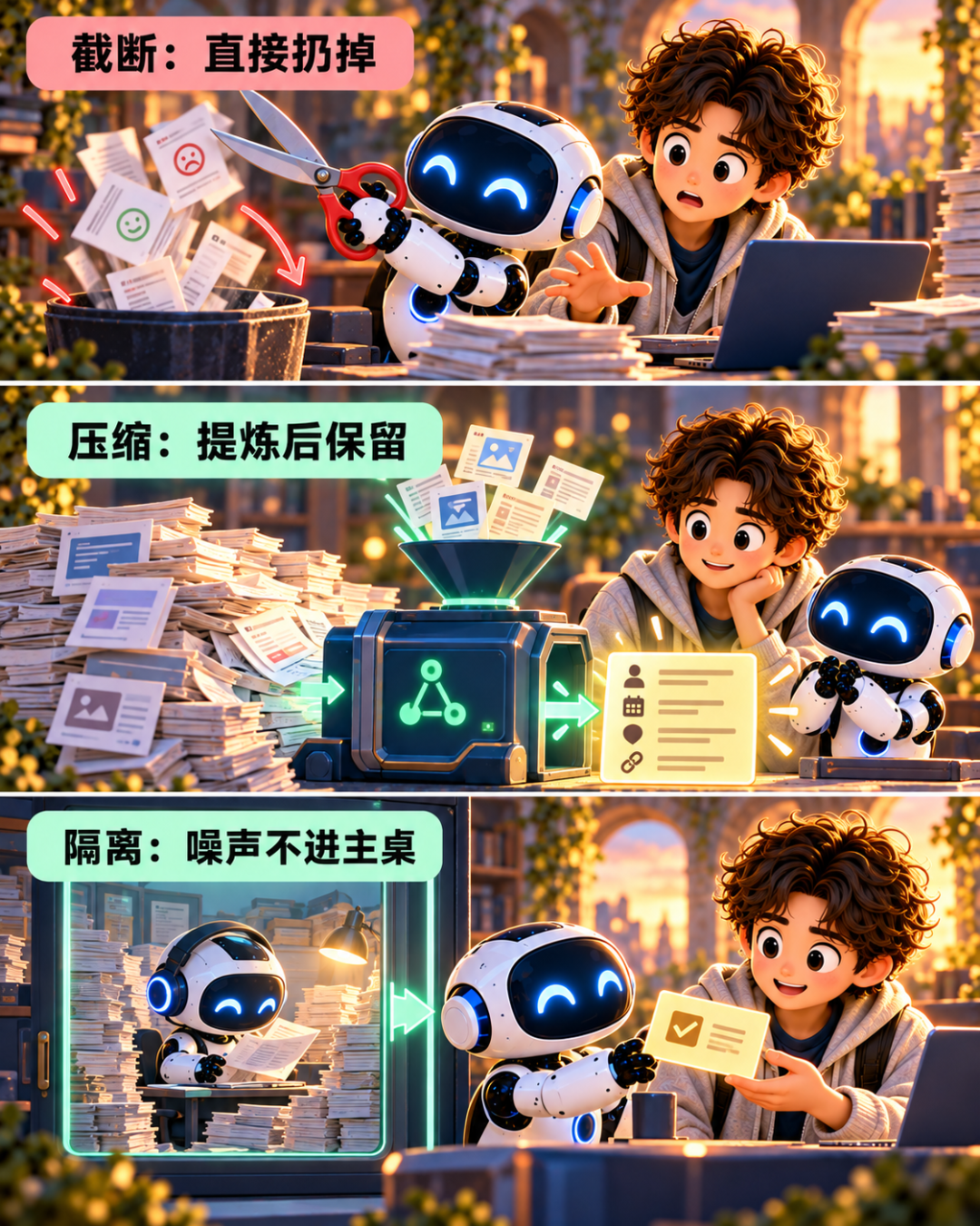 截断是扔掉,压缩是提炼,隔离是不让噪声进入