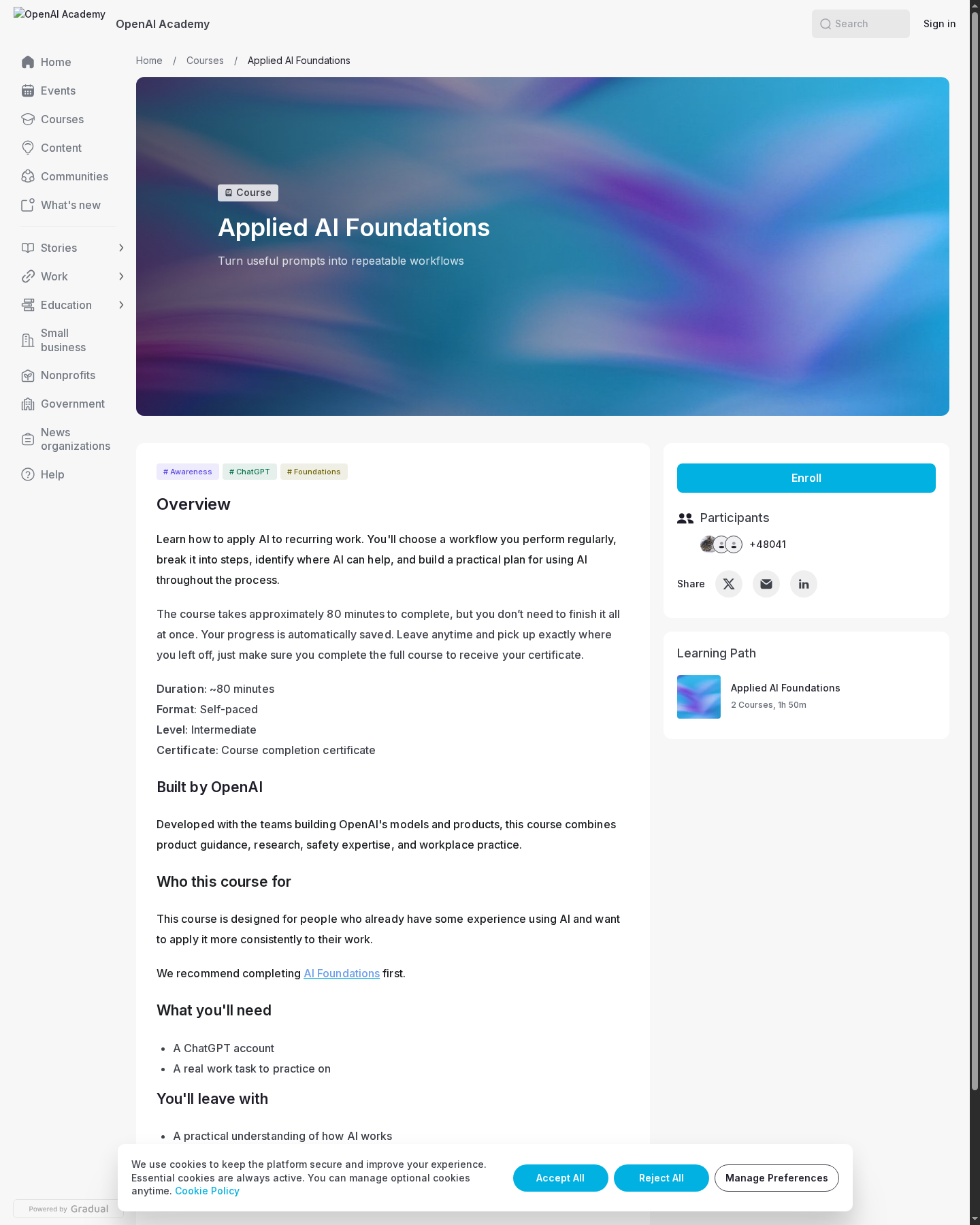 Applied AI Foundations 课程页