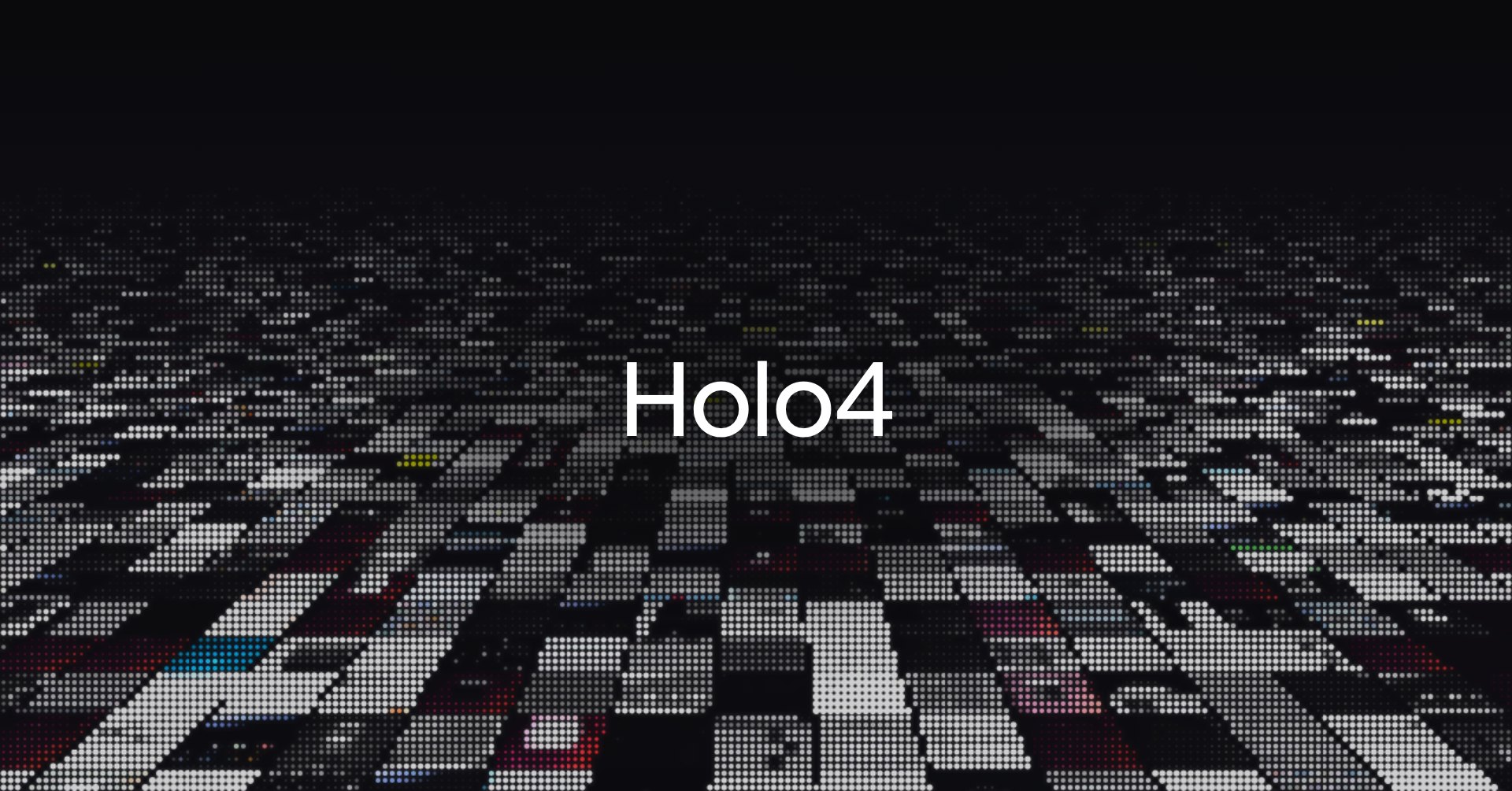 Floor of screens from Holo4 benchmark runs across web apps, desktop software and mobile.