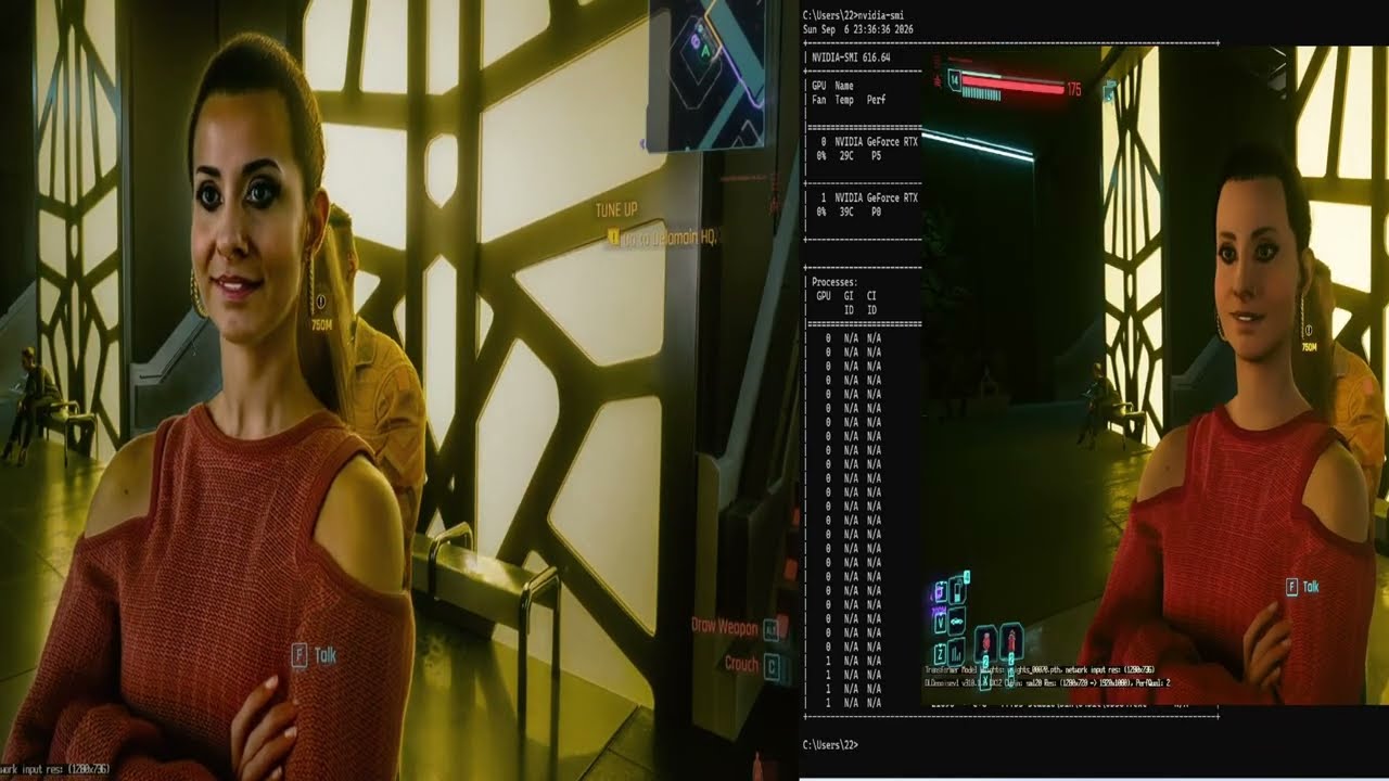 Cyberpunk 2077 with DLSS 5 Neural Rendering Offloaded to a Second GPU — Dual RTX 5060 Ti - YouTube
