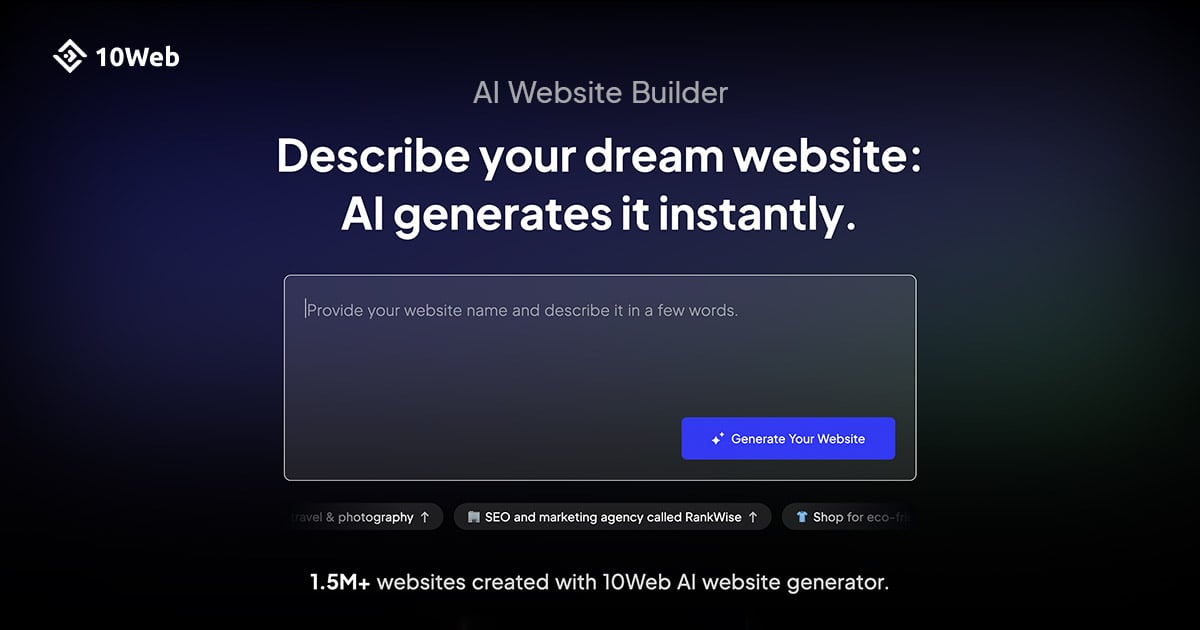 10Web AI网站生成器